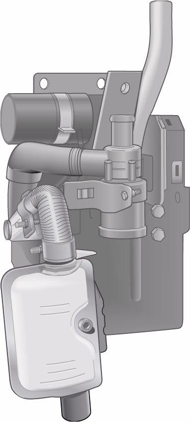 Die Abgasanlage Das Heizgerät verfügt über eine eigene Abgasanlage, bestehend aus dem Abgasrohr und dem Schalldämpfer.