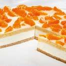 Cheesecake Käsekuchen mit 77% Ricottacreme, dekoriert mit Schablonenbeschriftung, Ø 26 cm, 1.200 g Ergibt ca.