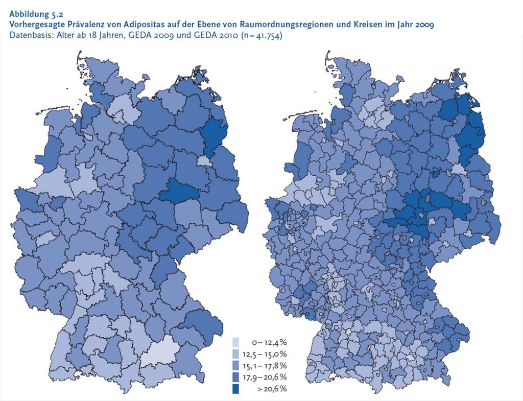 Quelle: Regionale Unterschiede in der Gesundheit am Beispiel von Adipositas und Diabetes