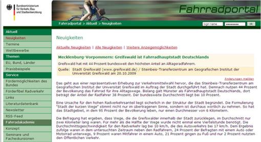 Radverkehrsförderung in Greifswald - die Rahmenbedingungen Stadtentwicklung und (Rad-)Verkehrsplanung seit 1992 im Stadtplanungsamt/-Abtlg.