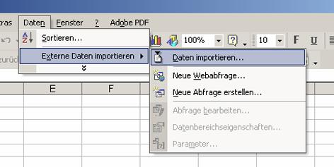 der Einstellungen innerhalb von Excel) werden die csv-dateien unterschiedlich geöffnet und dargestellt. Im Idealfall laden Sie die Datei dbexport.