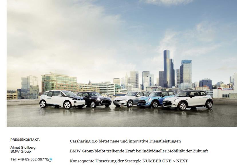 Testen neuer Geschäftsmodelle Bsp. 1: BMW ReachNow: Carsharing 2.