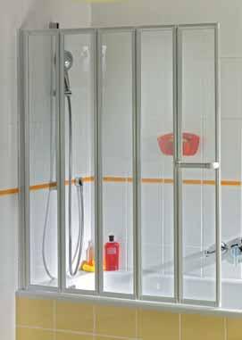 Badewannenaufsätze FARA Badewannenfaltwand, 3-teilig ideal für den Duschspass in der Badewanne platzsparend an die Wand faltbar mit den um 360 drehbaren Elementen Wandschrägen werden durch den 10 mm