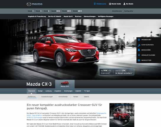 Noch mehr Mazda Original Zubehör finden Sie auf www.mazda.de Ihr Mazda verdient das Original. 00 % Mazda Original Zubehör.