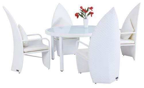Weiße Design-Esstischgruppe für 4 Personen No. 3336 1 Tisch inkl.