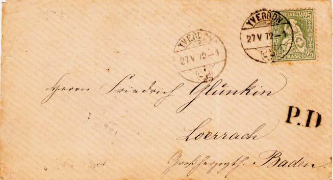 Ich habe bisher nur ein Briefstück gefunden vom 2. Januar (1872) auf 3 Kreuzer kleines Brustschild.
