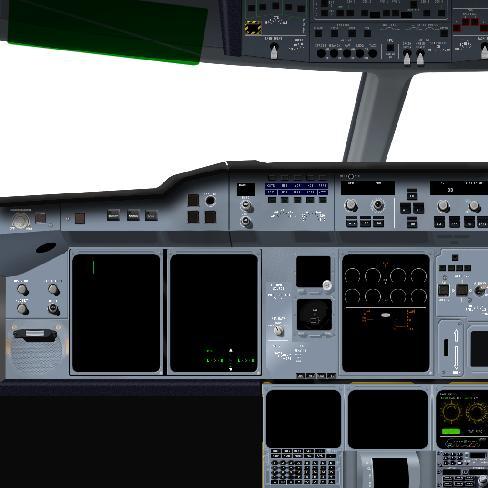 Flugzeuge 16 Ein Blick in das Cockpit der A380-Simulation.