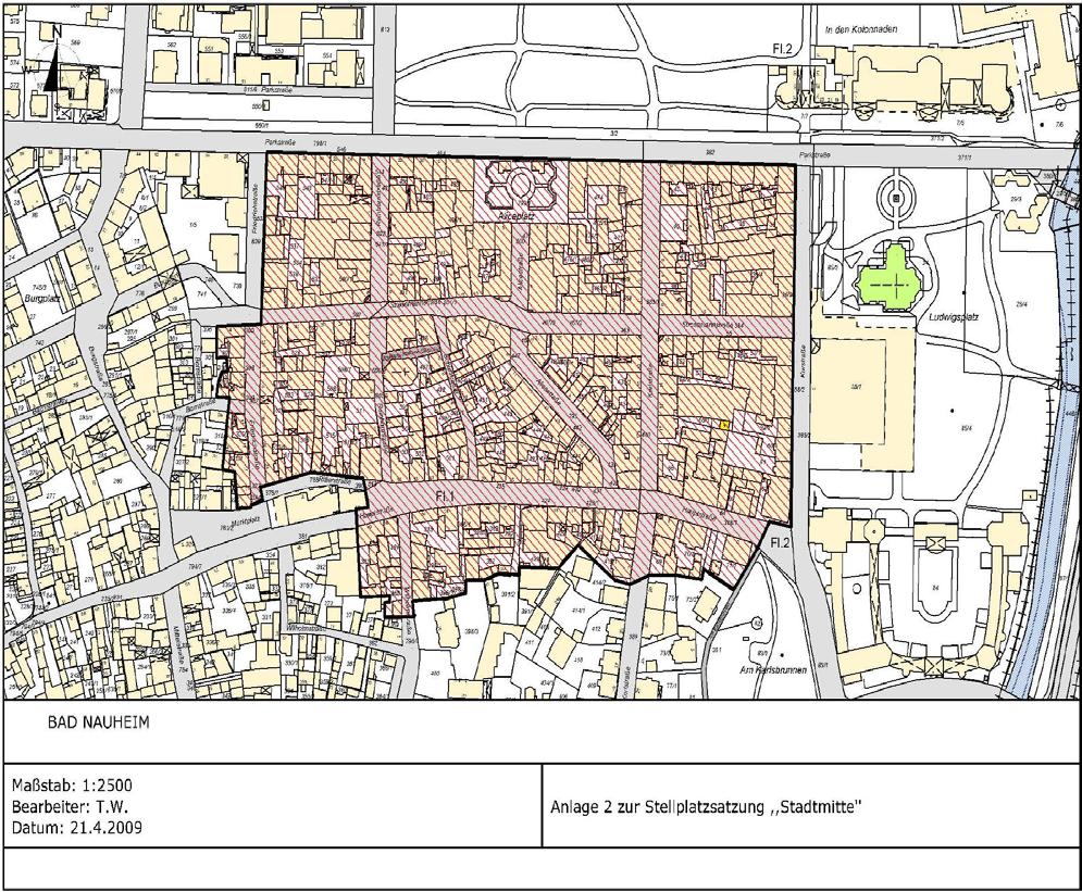 2-90 Anlage 2 zur Stellplatzsatzung Stadtmitte 1 1. Änderung gemäß Beschluss der Stadtverordnetenversammlung vom 21.03.2013.