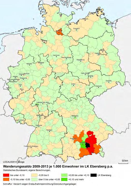 rund ein Drittel eines Jahrganges verlässt im Saldo den Kreis) in Hessen zunächst an die benachbarten Landkreise. Da diese im Gegensatz zum Vogelsbergkreis (größte Gemeinde Alsfeld: 15.