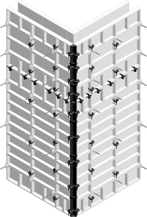 AluFix Außenecke 90 Außenecke aufgestockt Bei aufgestockten Außenecken (Abb. 19.