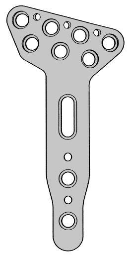large Winkelstabile Matrixplatte dorsal, groß, rechts 54-25287 2.7 mm Titanium Locking Screws mm Titan SmartLock-Schrauben Cross-Pin, self-tapping, Order quantity: Package of 5.
