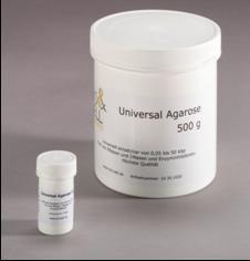 Weitere Produkte, die Sie interessieren könnten: Universal Agarose Universal Agarose als kostengünstige Standardagarose für Routinegele mit einem Trennbereich von 0,05-50 kbp 500g für nur 189 EUR