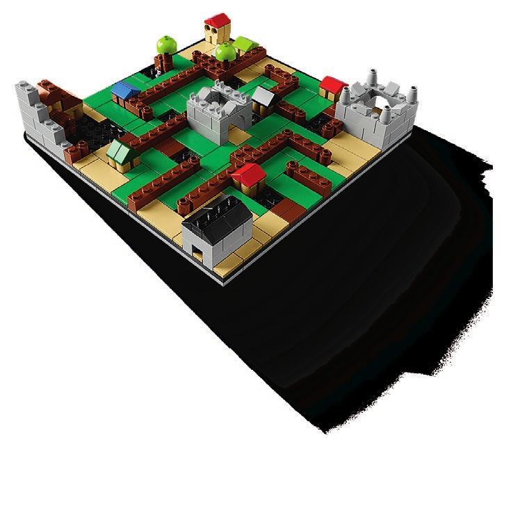 Nachdem ich ein paar kleine Labyrinthe gebaut hatte, entwarf ich schließlich eins, durch das man einen LEGO Fußball laufen lassen konnte.