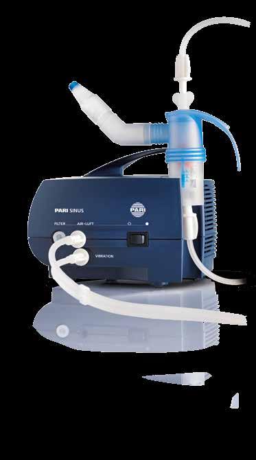 PARI SINUS Inhalationstherapie, die ankommt Die pulsierende Inhalationstherapie speziell bei Sinusitis Pulsierendes Aerosol 1, 2, # für punktgenaue