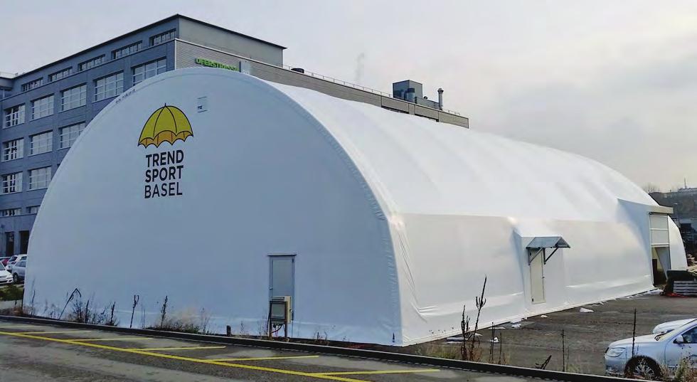 4 m : Mehler 8212, 650 g/m², feuerverzinkte Stahlkonstruktion Besonderheiten Da der Verein Trendsport Basel im alten Pumpwerk