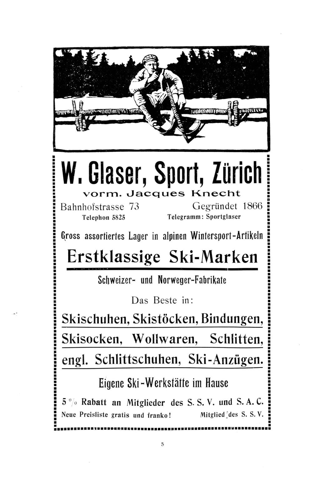 W, Glaser, Sport, Zürich vorm.