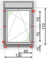 TECHNIK Zeile Faktoren Kriterien 1 Außenwand 2 Fenster-/Außentürkonstruktion 3 Einbausituation 4 Befestigungsart Wie tragfähig ist die Außenwand für die Fensterbefestigung?