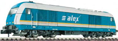 Diesellokomotive BR 223 des alex. Vorbild: Das alex-netz erstreckt sich von Hof über Schwandorf, Regensburg, bis hinunter ins Allgäu nach Kempten, Lindau oder Oberstdorf.