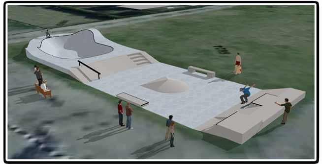 Fully Skatepark mit Bowl und Street, Konzept von Jugendarbeit ausgearbeitet. Bowl 1.