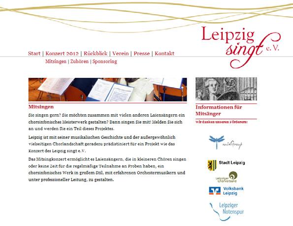 Werben Sie auf unserer Internetseite Auf der Internetpräsenz des e.v. www.leipzig-.