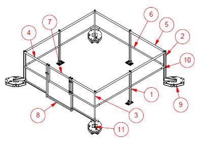 Lichtkuppel 1,5 M 3 6 Tür ohne Leiste 1 7 MAFSGSK16 / 01 Trittschiene 1 8 MLFSGAC04 / 08 Betongewicht S1 4 9 MLFSGAC06 / 09 Sechskantschraube M10x50 für Stütze S1 8 10 MLFSGAC06/11 Bohrschraube