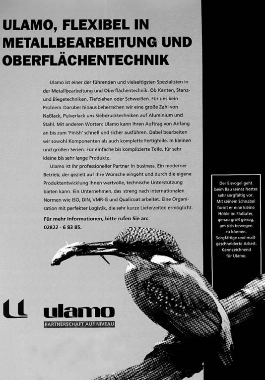 Ulamo beheer GmbH, Tackenweide 21, 46446 Emmerich Postfach 10 09 46, 46429 Emmerich Telefon 0 28 22 / 6 83 85, Telefax 0 28 22 /