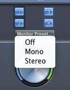 Dropdown-Menü für Monitor-Presets Über diese Presets können Sie schnell zwischen gängigen Monitor-Konfigurationen wechseln.