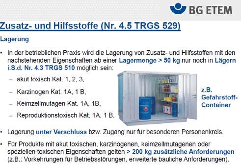 Was kam seit 2015 ff auf die Branchen zu?? TRGS 529 Tätigkeiten bei der Herstellung von Biogas (Anwendung seit 13.IV.