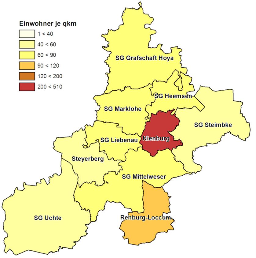Landkreis Nienburg Der Landkreis Nienburg liegt im mittleren Teil Niedersachsens zwischen den Ballungsräumen Hannover, Bremen und Minden.