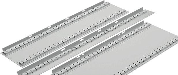 Das Beschriftungsfeld ist auf der ganzen Breite abgekröpft und dient zur ufnahme von Beschriftungsträger. us luminium. rennblech für Stahlblechschublade Fronthöhe 7 E / 8mm 96..87 96..88 96.