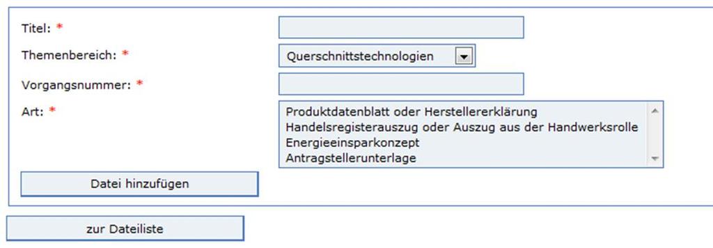 Nachträgliche Änderungen im Antragsverfahren Unter www.bafa.de können im Uploadbereich Änderungen und zusätzliche Dokumente dem Vorgang beigefügt werden.