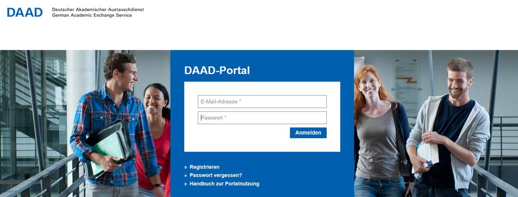 DAAD-Portal Registrierung im Portal (Personenförderung) Vorgehen 1. In der Personenförderung rufen Sie als ausländischer Bewerber zunächst eine Ausschreibungsseite unter www.fundingguide.de auf.