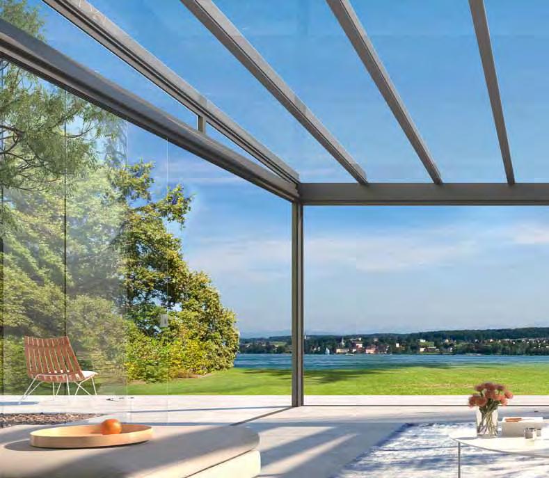 AREA TERRASSENGLASSYSTEM Ihr transparenter Wohnraum im freien Das Terrassenglassystem AREA bietet Ihnen einen gut geschützten Raum mitten in der Natur.