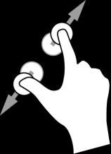 Wischen Wischen Sie mit der Fingerspitze eines einzelnen Fingers schnell über das Display. Verwendungsbeispiel: Scrollen über eine größere Distanz hinweg.