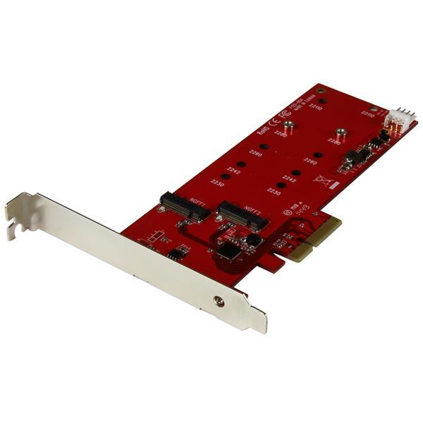 2x M.2 SSD Schnittstellenkarte - PCIe Product ID: PEX2M2 Mithilfe dieser M.2 SSD-Controllerkarte können Sie zwei M.2-SATA Solid State-Laufwerke (SSDs) über PCI Express in Ihren PC installieren.