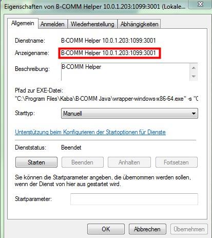Verwendung der BComm Kommunikationssoftware Help-ID:10004, letzte Änderung:11.08.