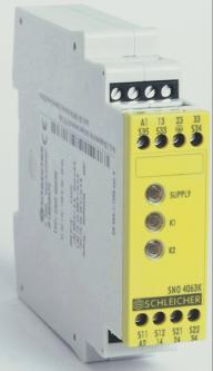 M EN 60204-1 Stopkategorie 0 EN 954-1 Sicherheitskategorie 4 Basisgerät nach EN 60204-1 und EN 954-1 für ein- oder zweikanalige Not-Aus-Überwachung.