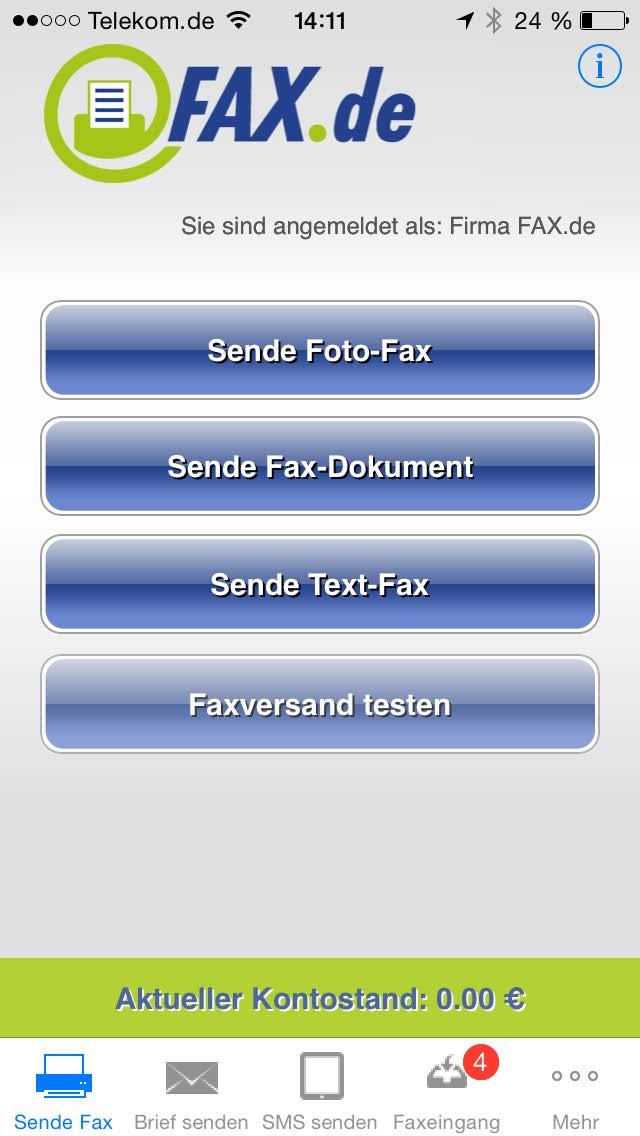 Fax.de Kundencenter Das Kundencenter von Fax.