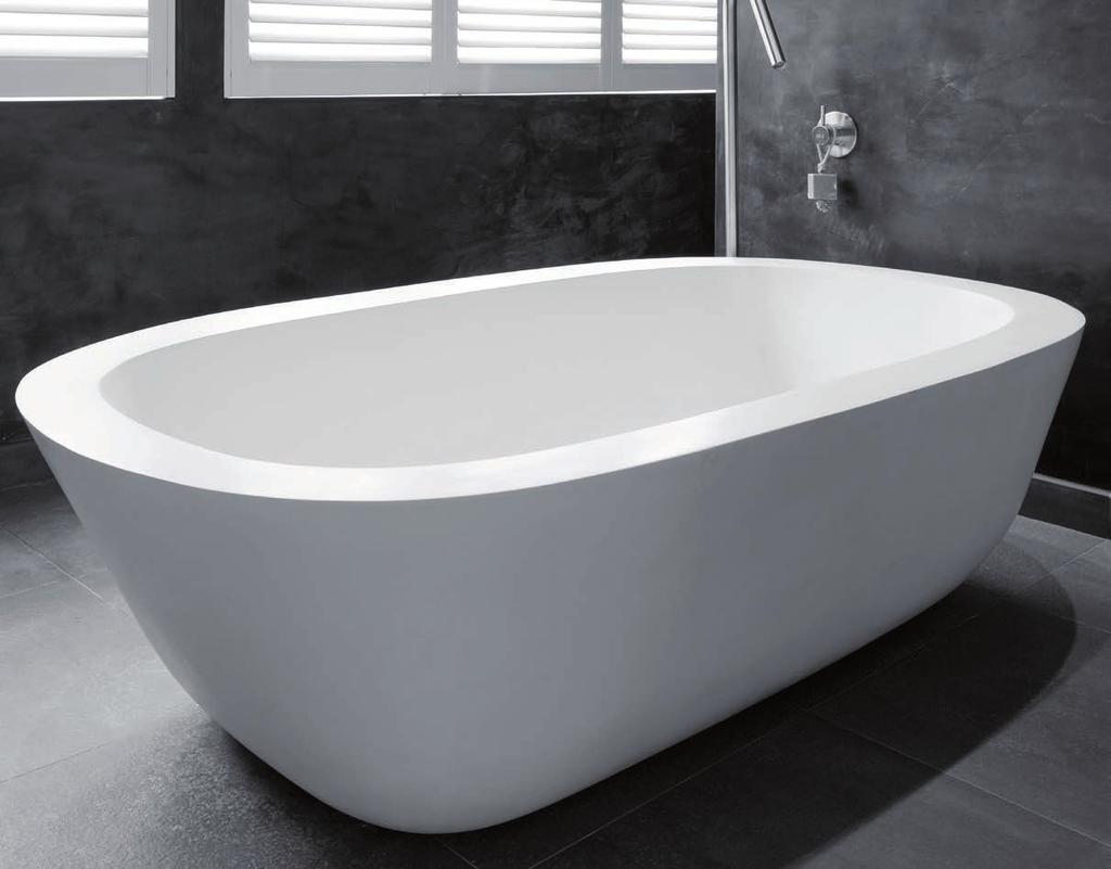 JEE-O by DADO acanthus bath Freestanding bath made of DADOquartz with integrated overflow (L
