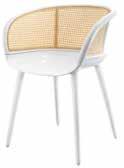 Petit fauteuil Matériaux: structure en polycarbonate en air moulding. Dossier en aluminium verni en polyester. Conçu pour l extérieur.