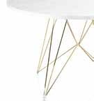 XZ3 design Magis, 1990-2003 Tables Material: frame in steel rod chromed (gold and copper coated also available) or painted in epoxy resin. Top in Carrara marble or in American walnut.