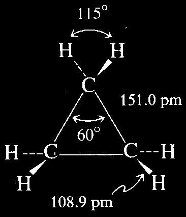 b) Torsionsspannung: verursacht durch ekliptische Wechselwirkungen Folie202 yclobutan ( 2 ) 4 yclopentan ( 2 ) 5 planar ungünstig alle -Atome ekliptisch a e e a nicht-planar günstiger gestaffelte