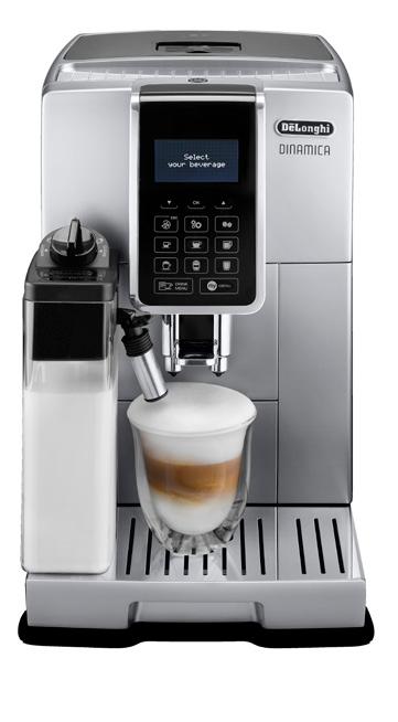 ECAM 350.75.S Bedienfeld mit LCD Display und benutzerfreundlichen Direktwahltasten. 6 Direktwahltasten für Espresso, Kaffee, Long Coffee, Cappuccino, Latte Macchiato und heiße Milch.