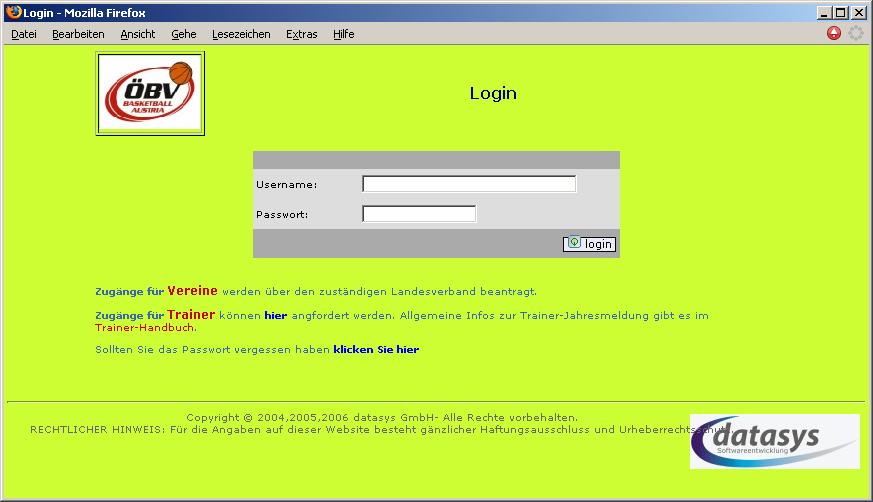 2.2 Einstieg Über den Login-Link erfolgt der Zugang zur Login-Maske, in der nun die email-adresse als Usernamen und das zuvor definierte Passwort eingegeben