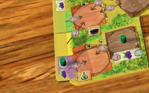 Ein Schwein nehmen Der Spieler nimmt ein Schwein und stellt dafür einen Spielermarker auf einen Stallplatz.