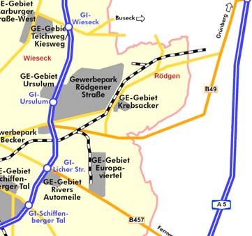Gewerbeflächen mit Profil in Gießen Am Alten Flughafen - ehemaliges US-General-Depot Standort für Logistik und gewerbliche Großansiedlungen GE - Gebiet Am Alten Flughafen Mit ca.