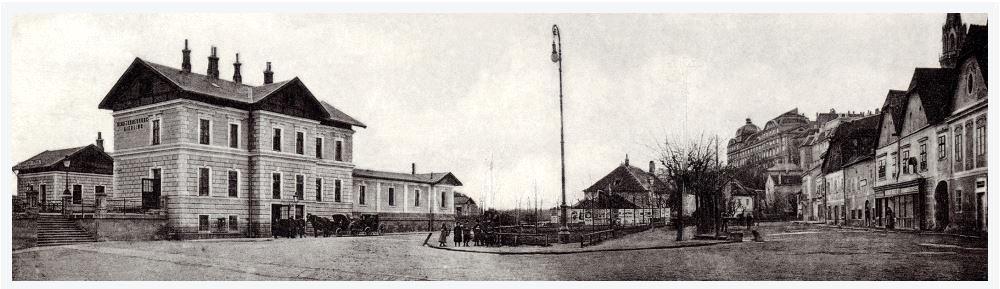Abb. 5.: Bahnhof Klosterneuburg-Kierling, 1903 Ab den 1870er Jahren kam es zur Donauregulierung, wodurch der Fluss in Richtung Korneuburg gedrängt wurde.
