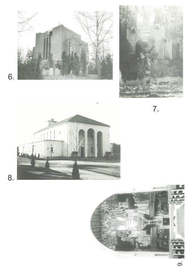 Januar/Februar 2013 - Seite 11 6. Die Friedhofskapelle auf dem Westfriedhof Februar 1945 Nur im oberen linksseitig etwas beschädigt und auch die Grabsteine stehen noch teils.