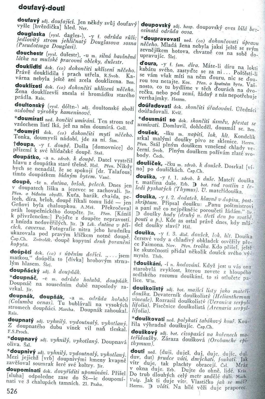 Anlage 1: Beispielseite aus dem Handwörterbuch der tschechischen