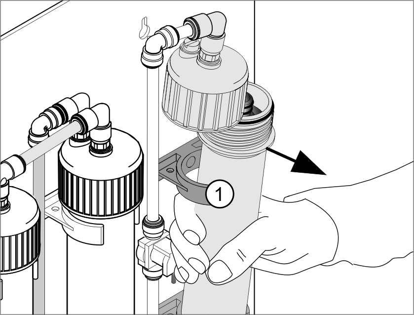 - 10 - Abb. 3: Einführung des Filterschlüssels Abb. 4: Abschrauben der Filterkappe Halten Sie die Filterkappe fest und drehen Sie das Filtergehäuse, bis die Filterkappe frei wird (s. Abb. 5).
